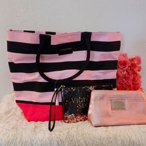 Victoria's Secret Large Tote w/Cosmetic Cases